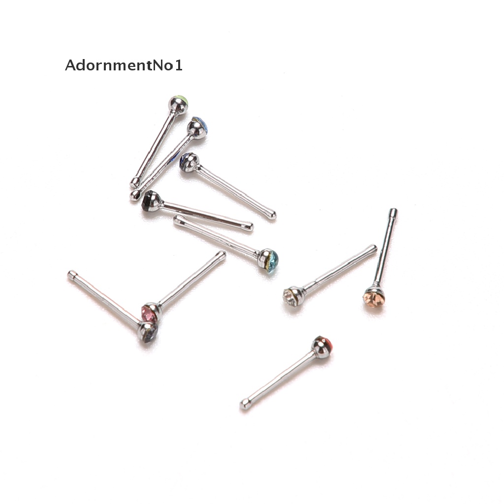 (AdornmentNo1) Cincin Tindik Hidung Bahan Surgical Steel Hias Kristal / Berlian Imitasi Untuk Wanita