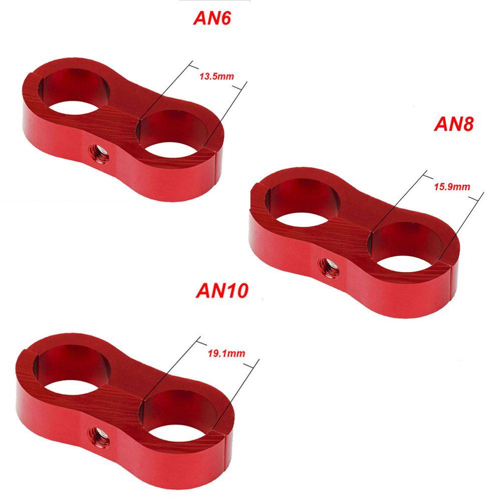 Seprator Tabung Selang Air Bakar AUGUSTINA Aluminium Universal Double Clamp Billet Pemisah Jalur Lubang Minyak Jepitan Penahan Penjepit Firmware