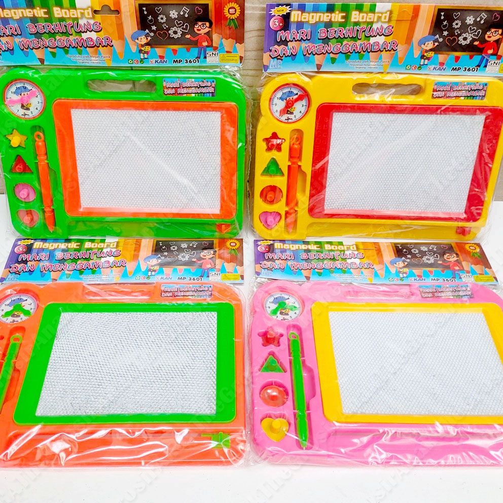 MAGNETIC BOARD MARI BERHITUNG MAINAN EDUKASI PAPAN TULIS MAGNET GAMBAR MENULIS CORAT-CORET