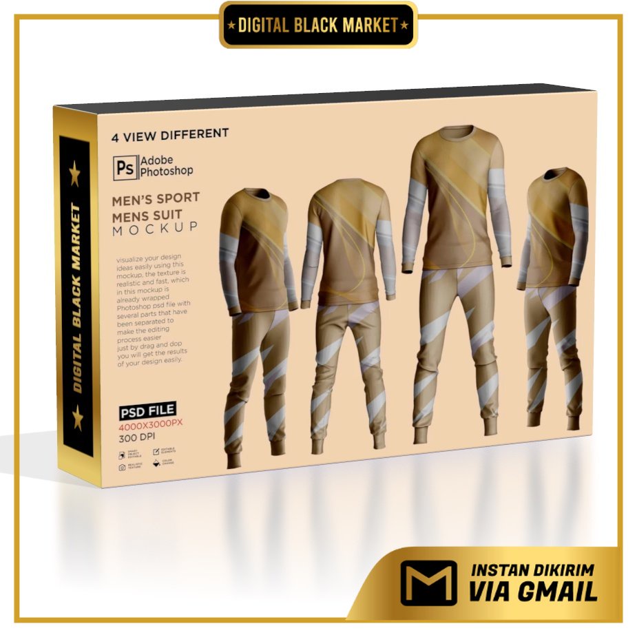 Sport Mens Suit Long Sleeve Mockup