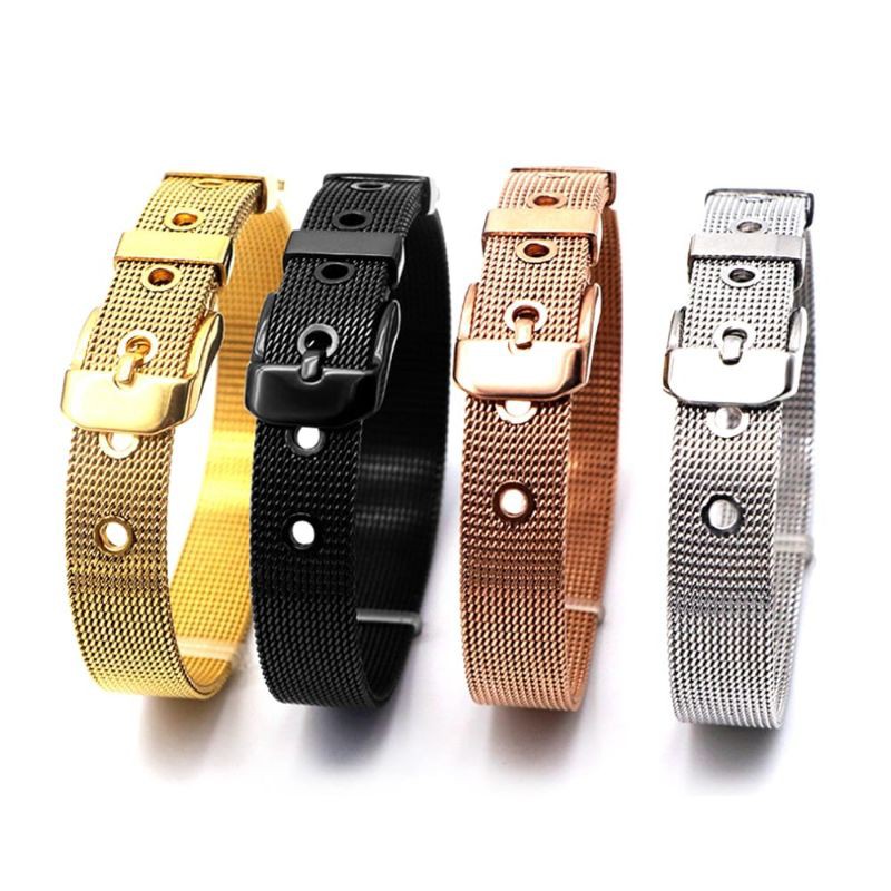 Gelang Gesper Titanium Stainless Steel Waterproof Anti Karat Untuk Charm Emas