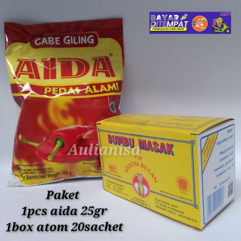 

paket bumbu aida 1pcs dan atom bulan 1bok