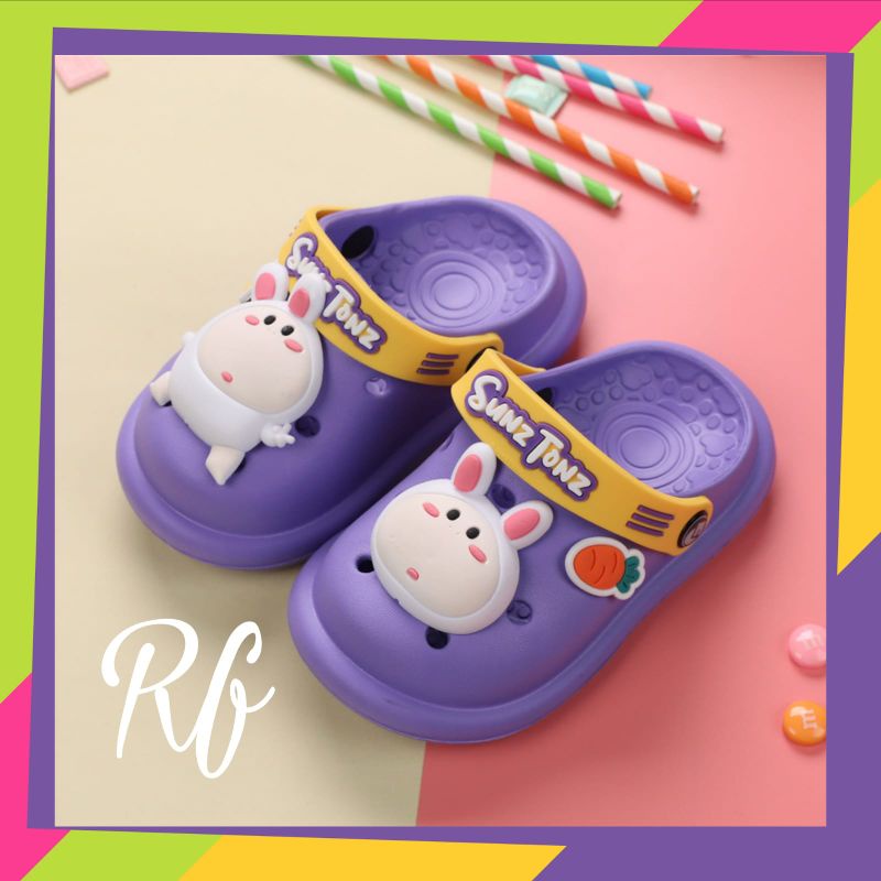 Sandal Import anak Kartun Karakter Kelinci wortel Import High Quality RF