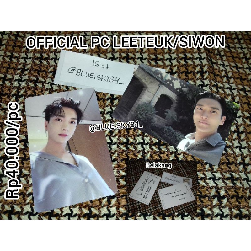 Official photocard leeteuk siwon super junior