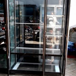  Lemari  Pakaian Aluminium  Frame Coklat Kaca  Es 3  Pintu  