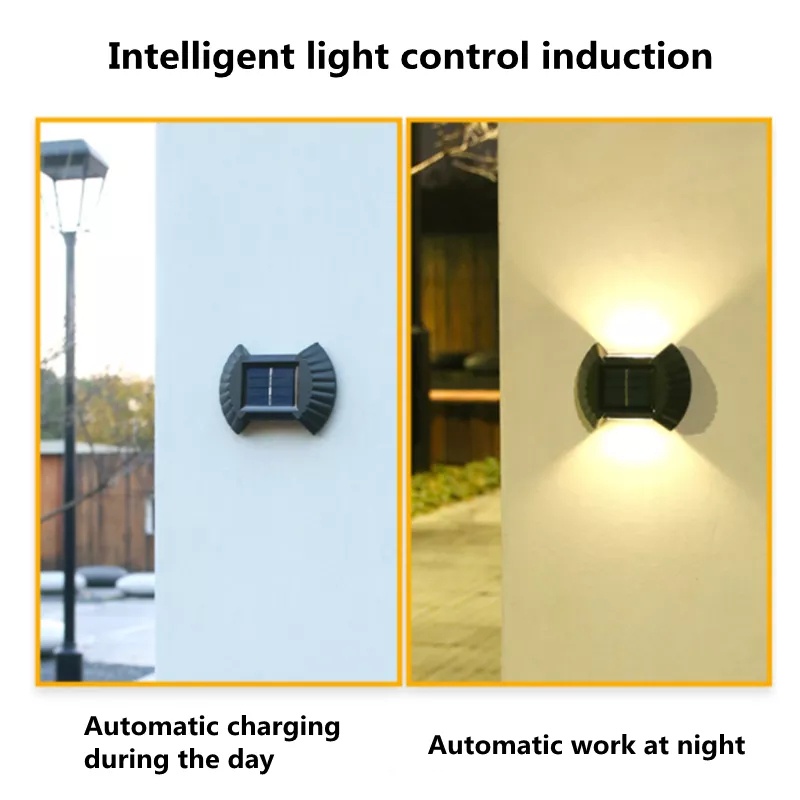 Lampu Dinding Tenaga Surya Tahan Air Dengan Sensor Cahaya Untuk Outdoor