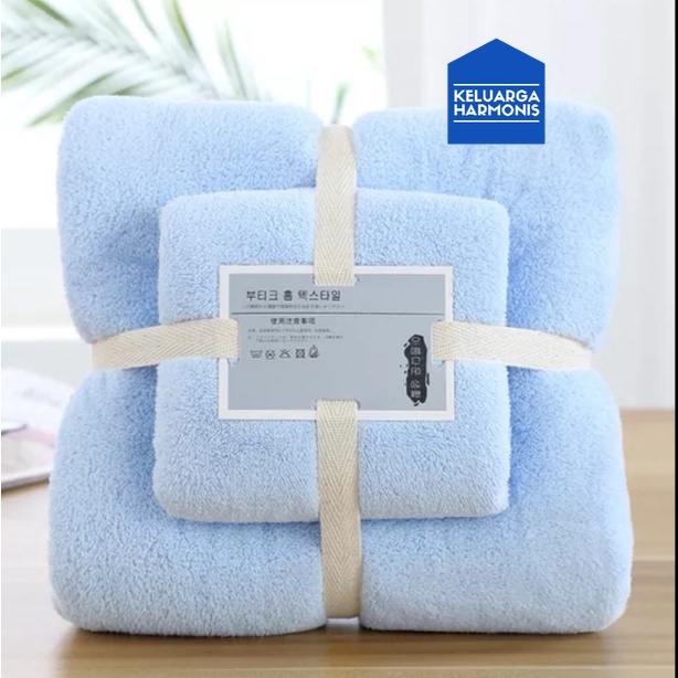Handuk Mandi Set 2 in 1 Bahan MIcrofiber 70 Cm x140 Cm &amp; 35Cmx75Cm