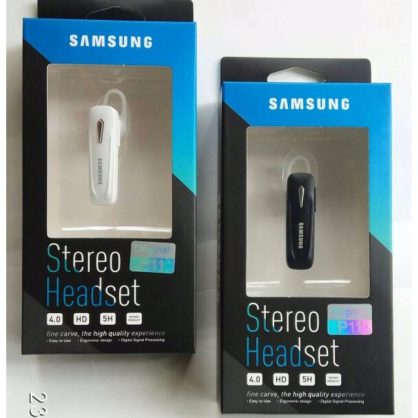 Headset Samsung Bluetooth P11 / Earphone Handsfree Jernih Halus Bass Stereo Music Telepon Telinga-2