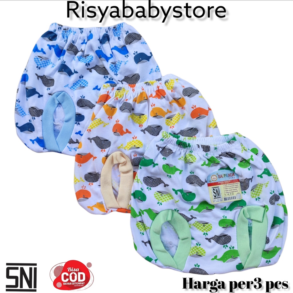 3pcs Celana bayi baru lahir/ bawahan bayi newborn motif paus