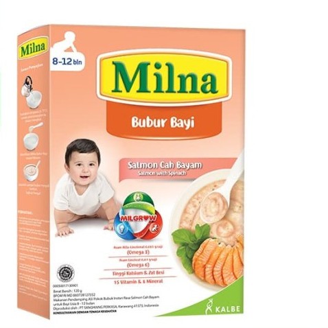 MILNA BUBUR BAYI REGULAR RASA SALMON CAH BAYAM 8+ 120G