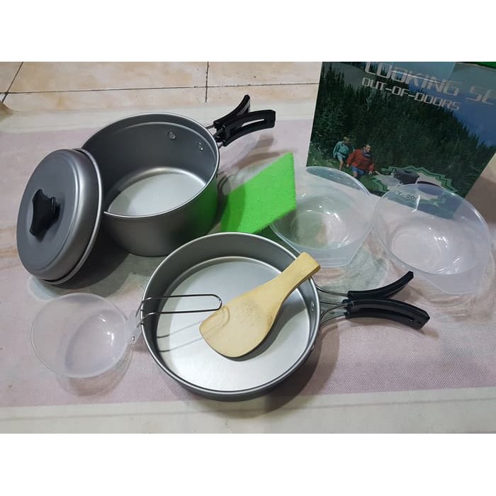 Nesting Cooking Set SY-200 Isi 2 Set/ Alat masak camping Pendaki Gunung