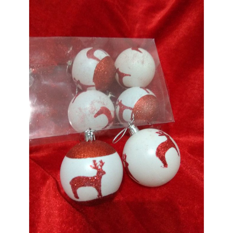 bola natal 5 cm isi 6 pcs