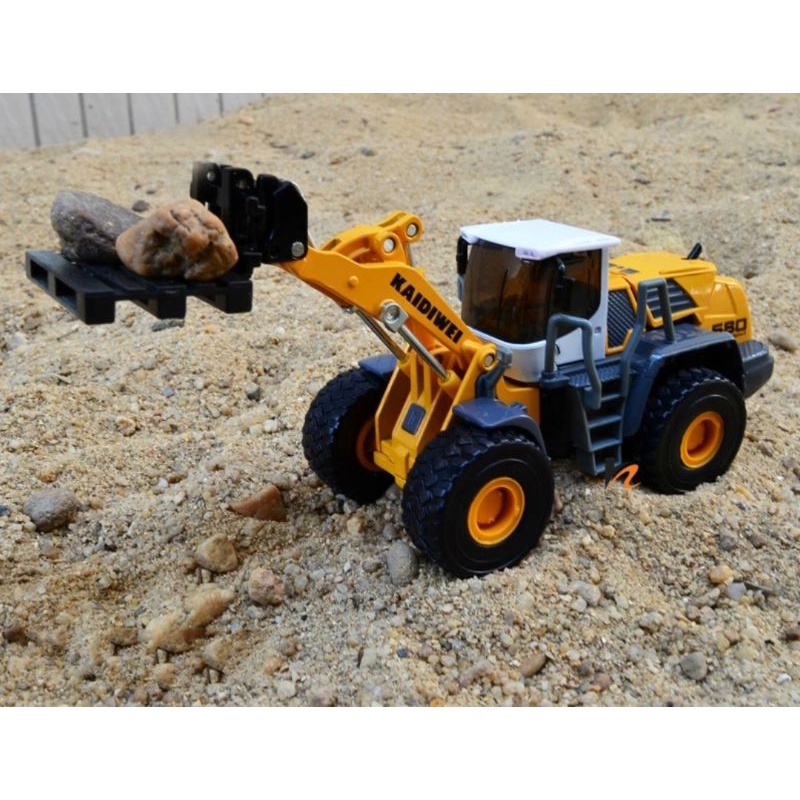 Miniatur Alat Berat KDW Forklift Loader Diecast Kaidiwei Skala 1:50