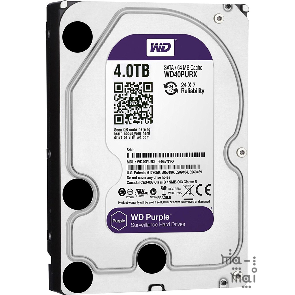 WD PURPLE 4 TB 3,5&quot; SURVEILLANCE CCTV WD PURPLE 4TB