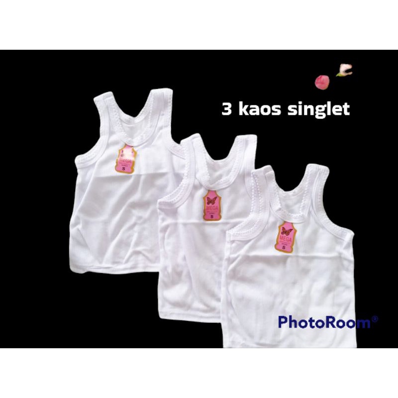 3 KAOS SINGLET BAYI NEWBORN/ 3 kaos singlet bayi baru lahir