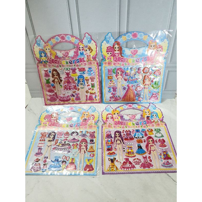 sticker gambar karakter/sticker anak/sticker girl/STIKER KOTAK KECIL-3