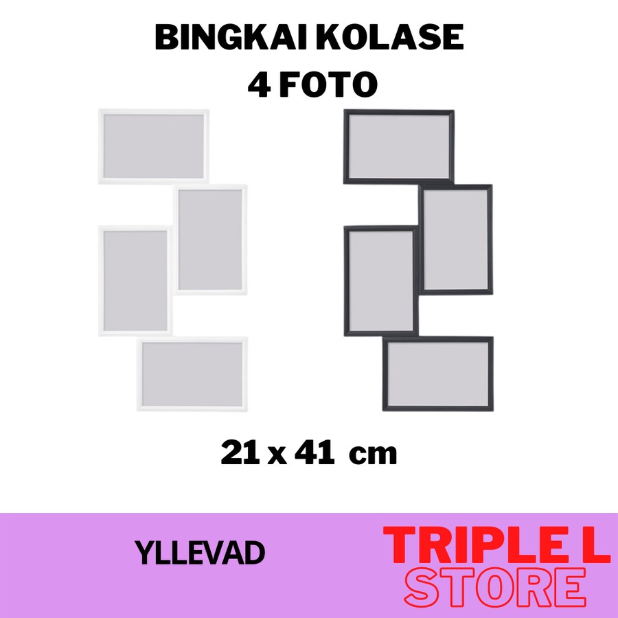 Bingkai Foto Frame Kolase 4R 4 Foto Pajangan Dinding Minimalis YLV