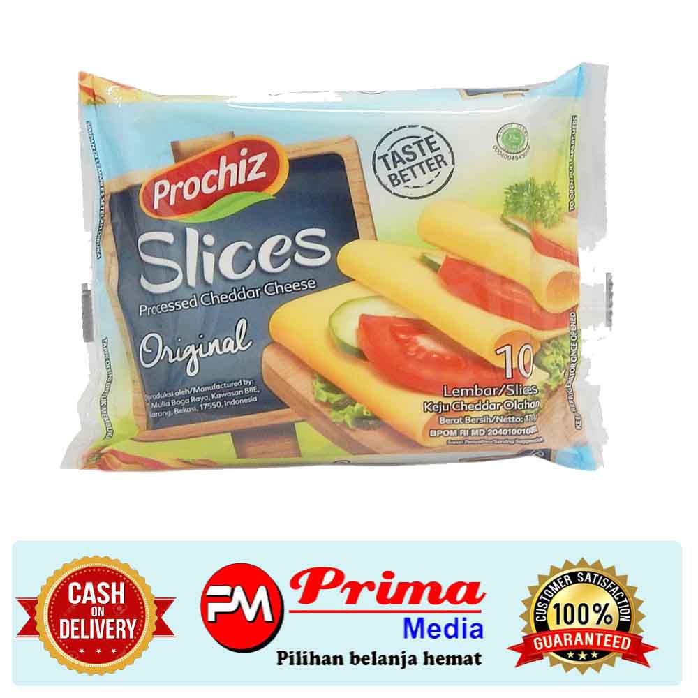 

Prochiz 10 Slices Original Processed Cheddar Cheese 170g - Keju