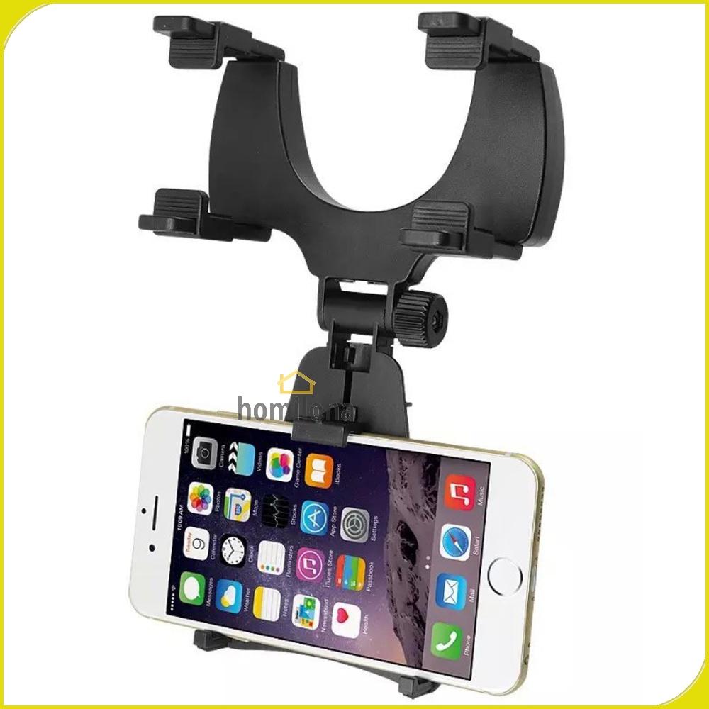 Rear Mirror Smartphone Mount Car Holder - Zensime C-001 - Black