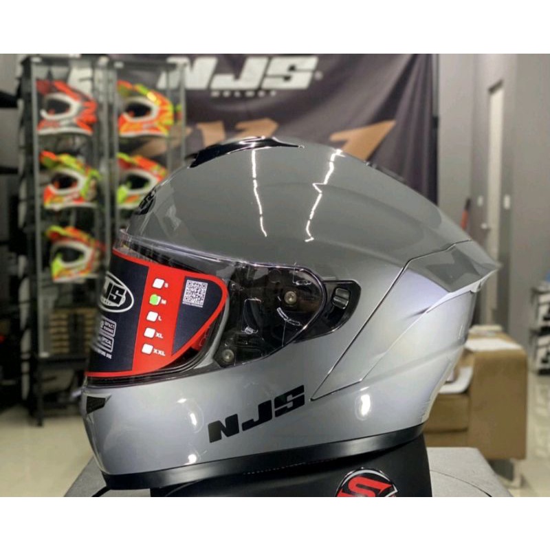 Helm NJS Zx1 Grey Solid series 2022 (fullface)-4