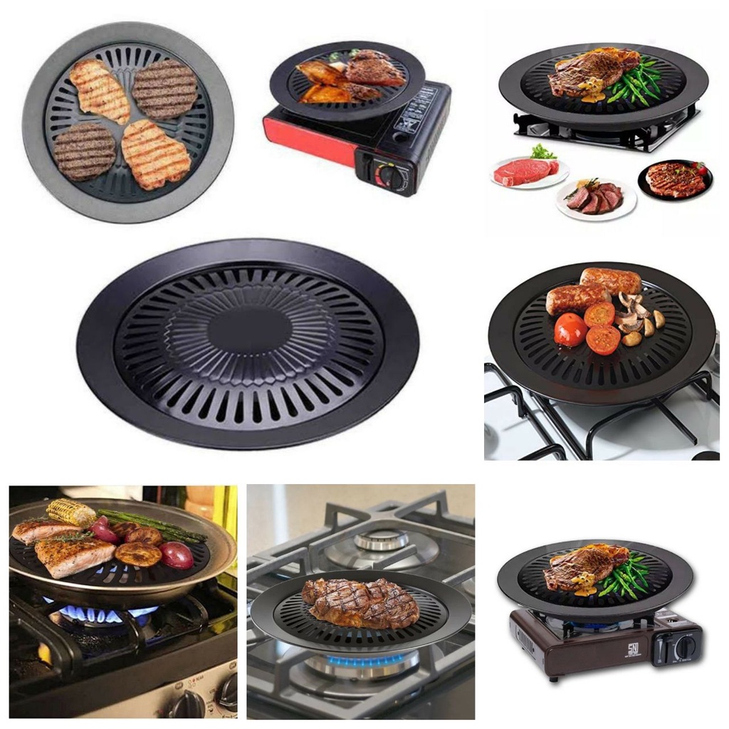 Grill Pan Barbeque Bulat Tebal