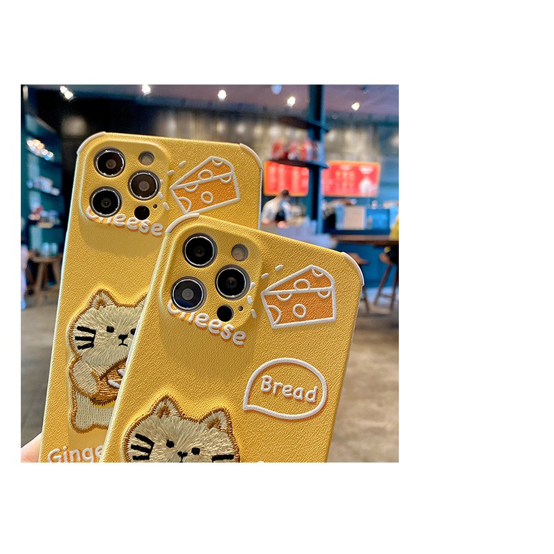 Cute Cat Semi Leather (Bahan tidak mudah kotor) Softcase iphone 7+/8+/XS MAX/XR/11 PRO MAX/12 PROMAX