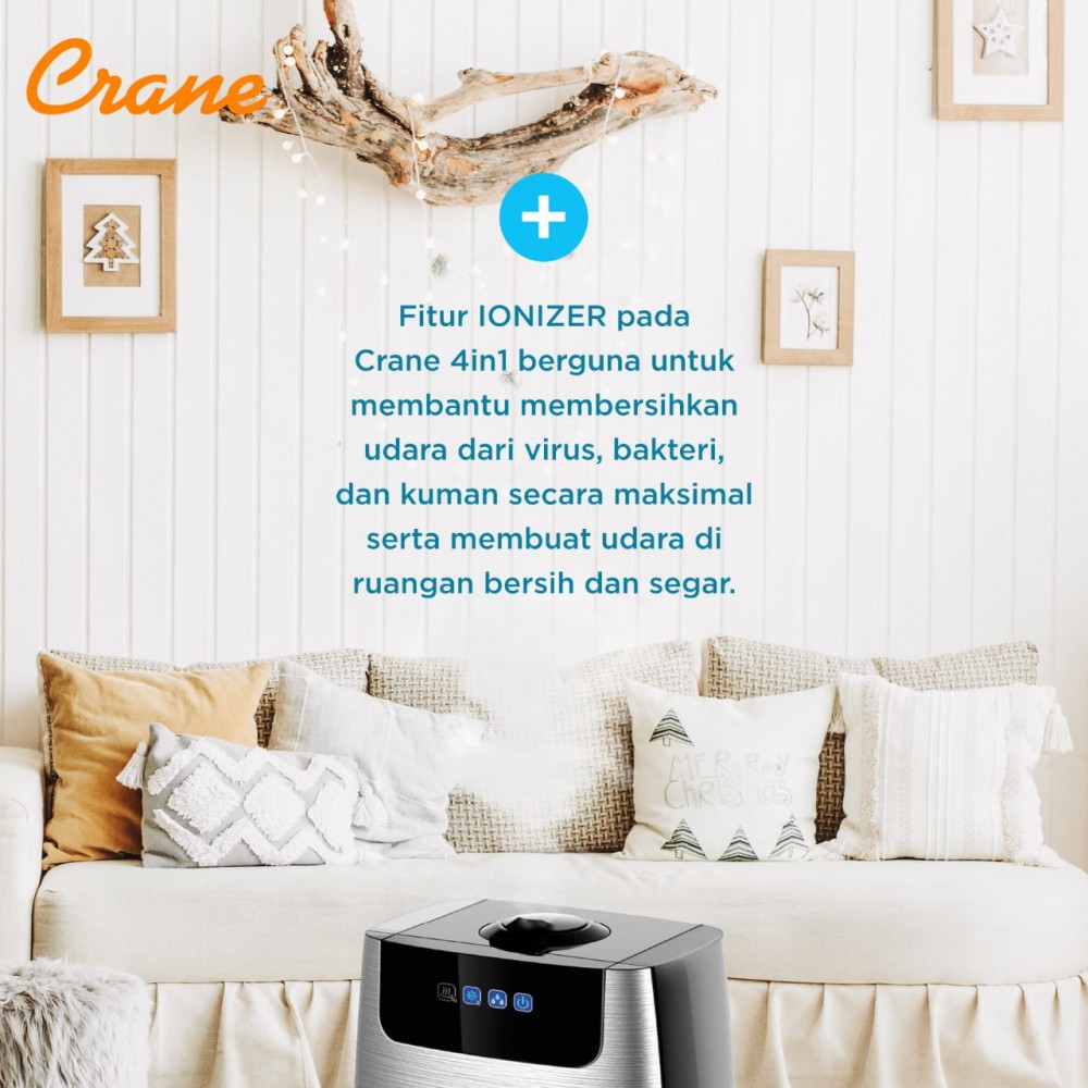 Crane 4 in 1 Humidifier, UV Purifier &amp; Aroma Diffuser with Ionizer and Remote Control