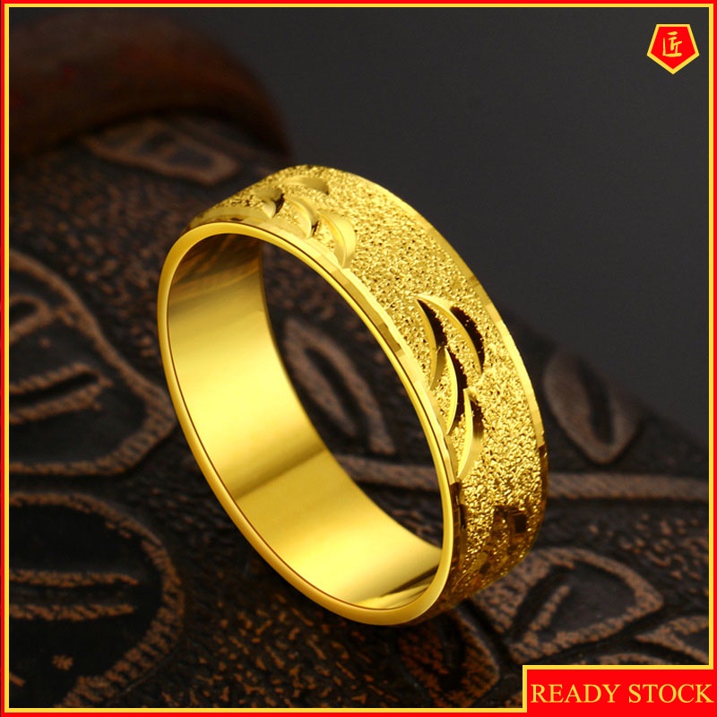 [Ready Stock]Personalized Simple Gold Ring Men's Fashion Ornament