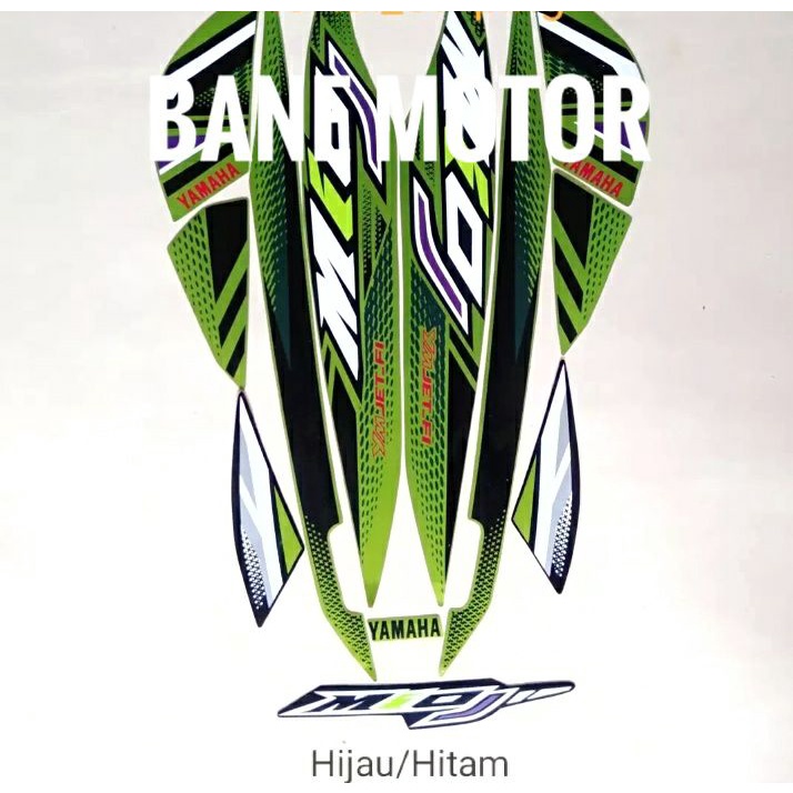 stiker motor Mio J hijau - stiker body fullset Yamaha Mio J - striping Mio J