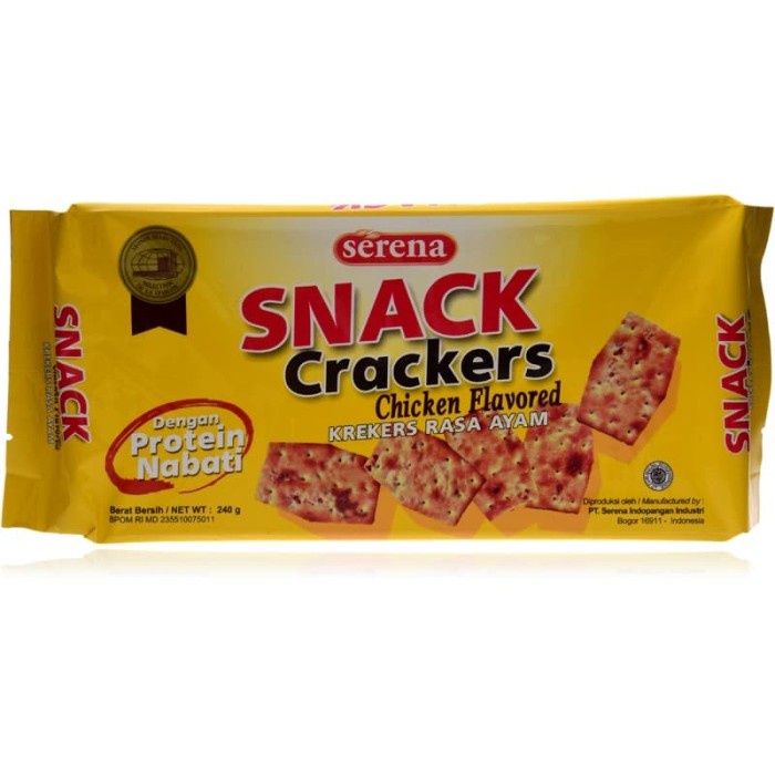 

Serena Snack Crackers Chicken Flavored Krekers Rasa Ayam 240 gram