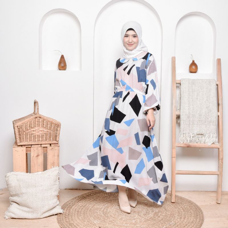 DRESS RAYON JUMBO POLOS GAMIS BUSUI KEKINIAN BAHAN TEBAL ADEM