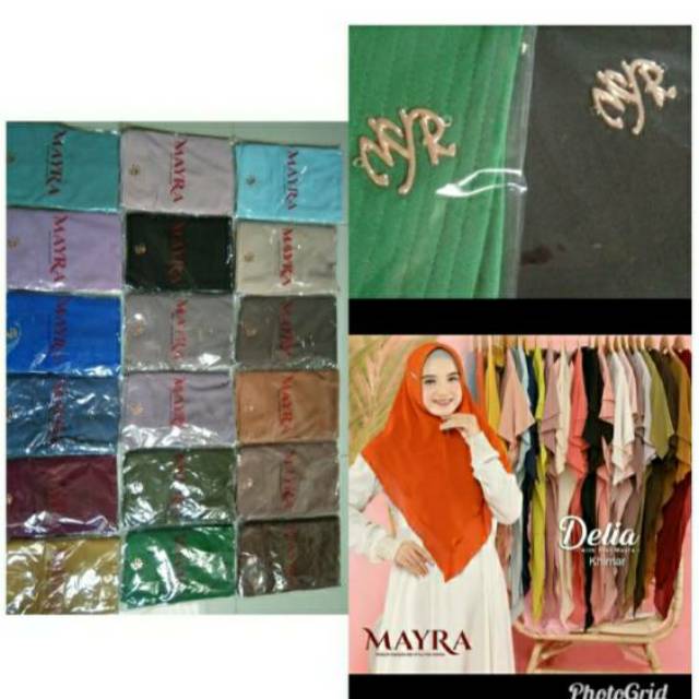 Khimar Delia / khimar mayra runcing ORi dg plat besi di khimar by mayra ready stock siap kirim