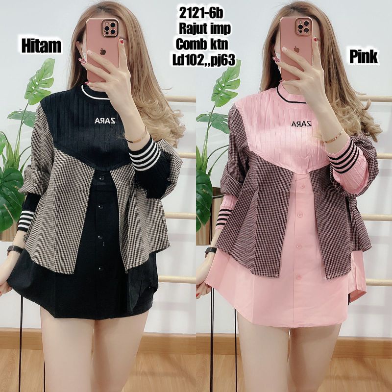 blouse rajut mic katun kotak import// LD 110 cm