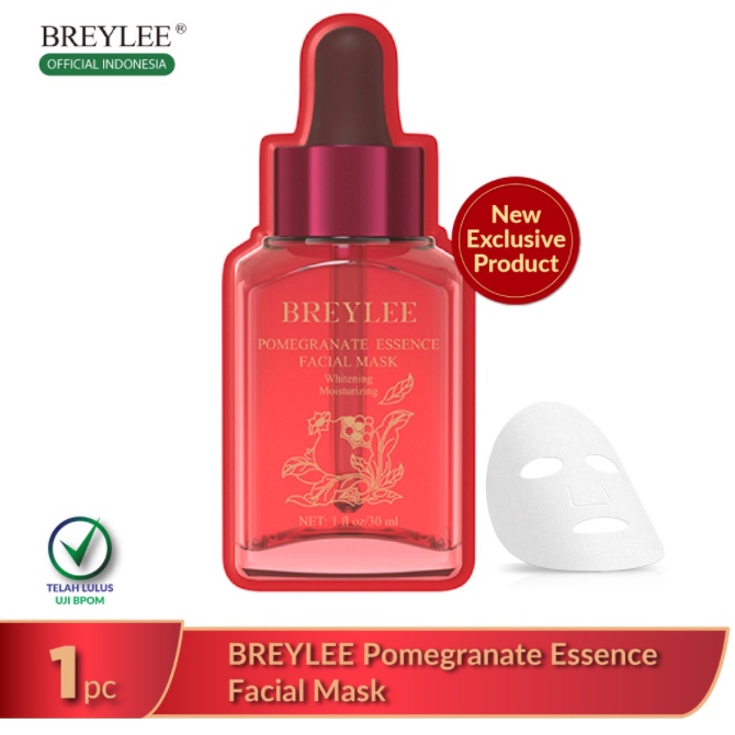 [BPOM] BREYLEE Pomegranate Serum Facial Mask / Breylee Sheet Mask - Whitening , Melembabkan, Mencerahkan &amp; Anti-Aging (30 ml)