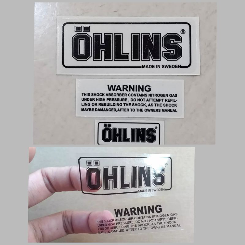 

stiker transparan ohlins print cut