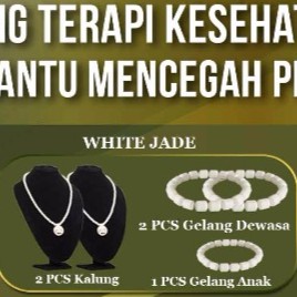 PROMO TERBARU !!  BISA COD ALSYVA BLACK JADE - Green Jade - White Jade - Kalung Dan Gelang Kesehatan