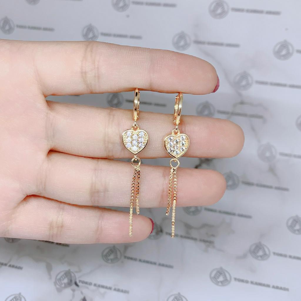 Anting Xuping Gold Perhiasan Fashion Wanita Model Permata Daun Rounds *41