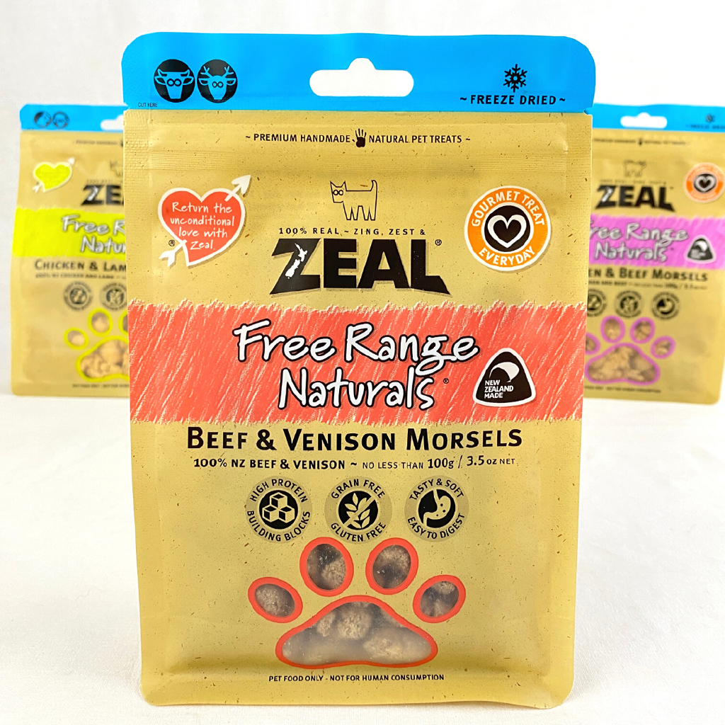 

ZEAL Snack Anjing MORSELS Beef and Venison 100gr