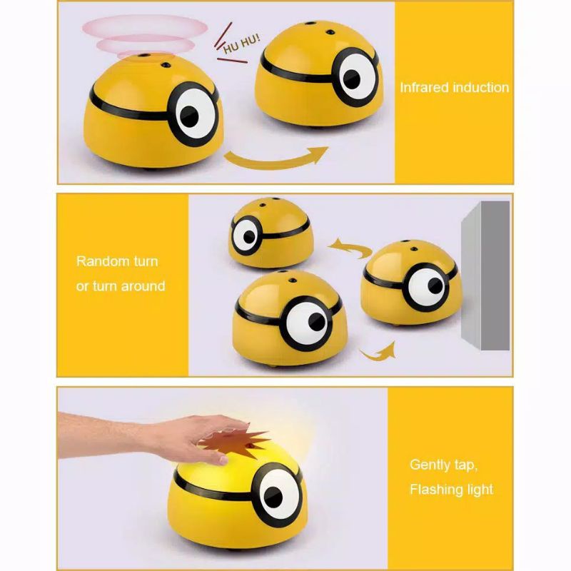 hokkiterus21 Funny CAR POLI Minion Motion Sensor With Remote Mainan Mobil Lucu Minion Sensor Gerak