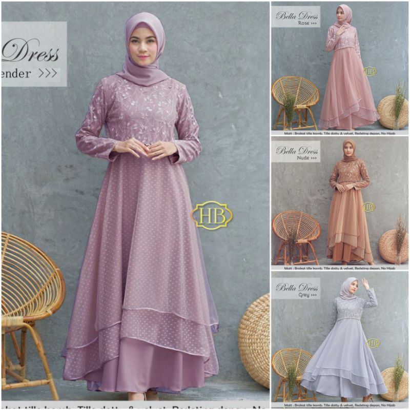BELLA DRESS BROKAT / GAMIS MUSLIM BROKAT / BELLA BROKAT DRESS