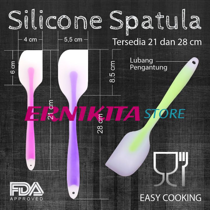 Spatula Silikon Food Grade - Spatula Baking - Sendok Kue Tahan Panas