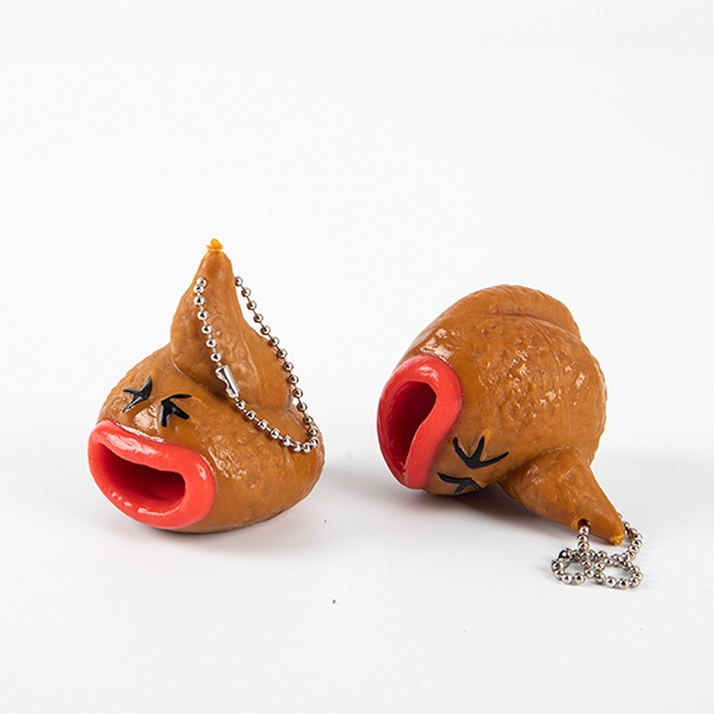 【Theredsunrisesiwy.id】Funny Poop Keychains Emoticon Toy  Out Tongues Novelty Fun Little Tricky Toy