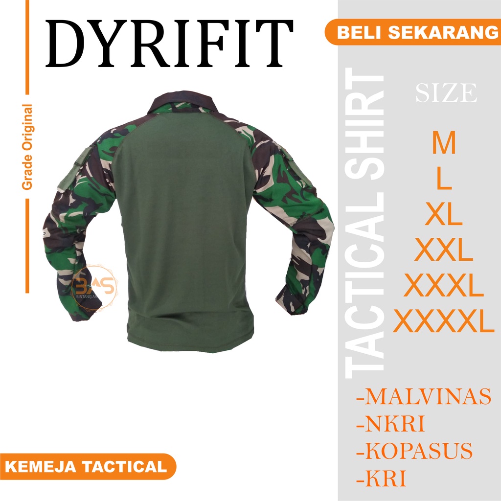 Kaos BDU  Drifit Tactical Jersey Dryfit Kombinasi Loreng Terlaris kaos BdU loreng lengan panjang / kaos pria panjang / bdu dryfit