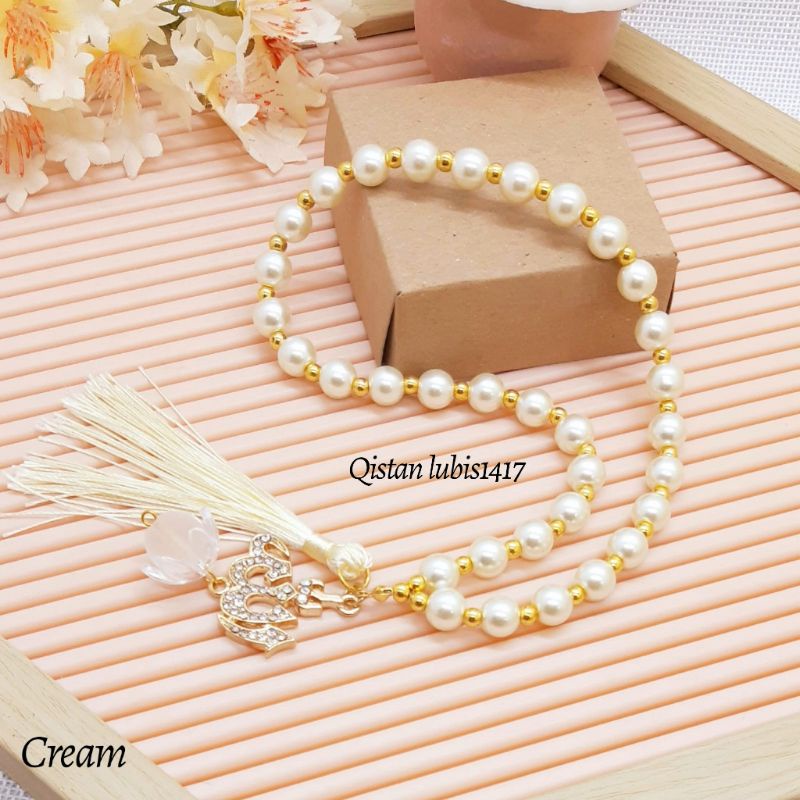 Tasbih Mutiara bed ice gold Free Ziplok