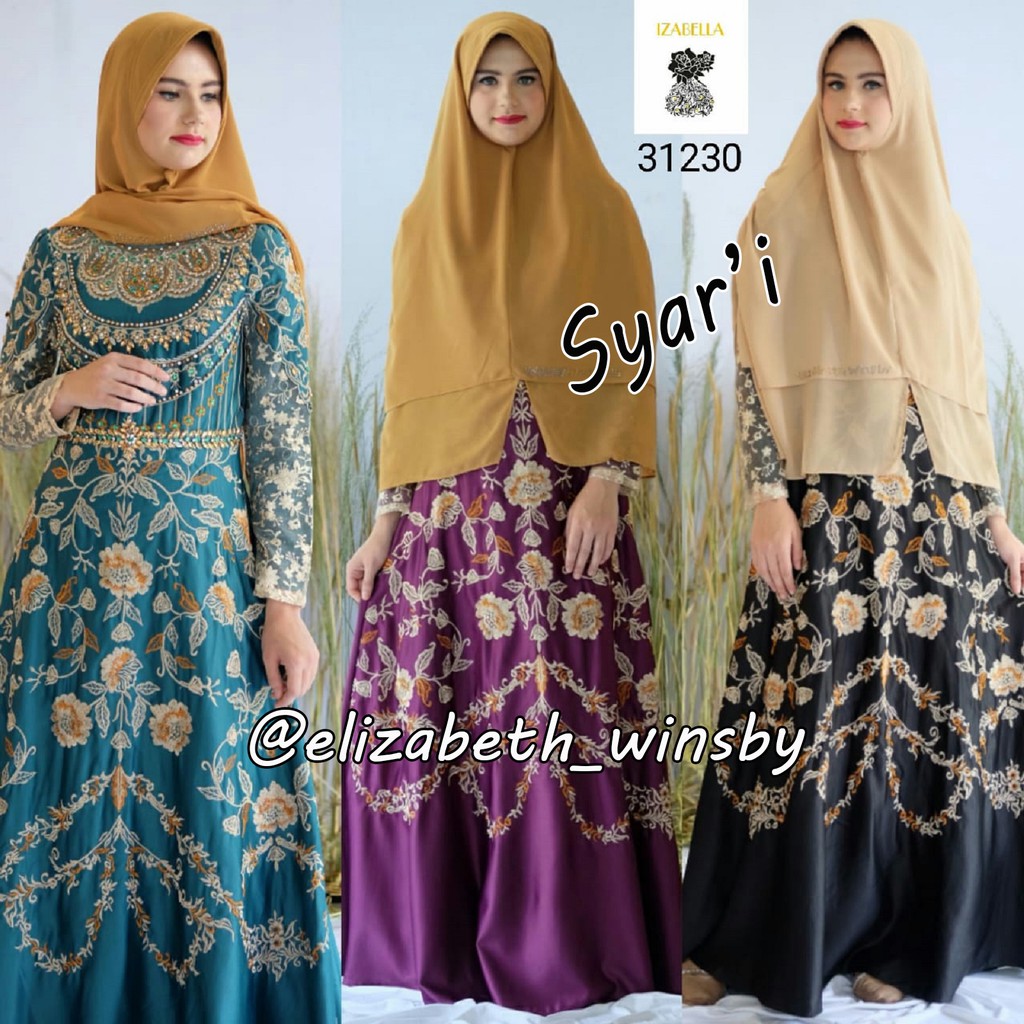 [GAMIS] IZABELLA ELIZABETH WINSBY FASHION BAJU SATIN MUSLIM PESTA GAMIS WANITA JUMBO DRESS MUSLIM