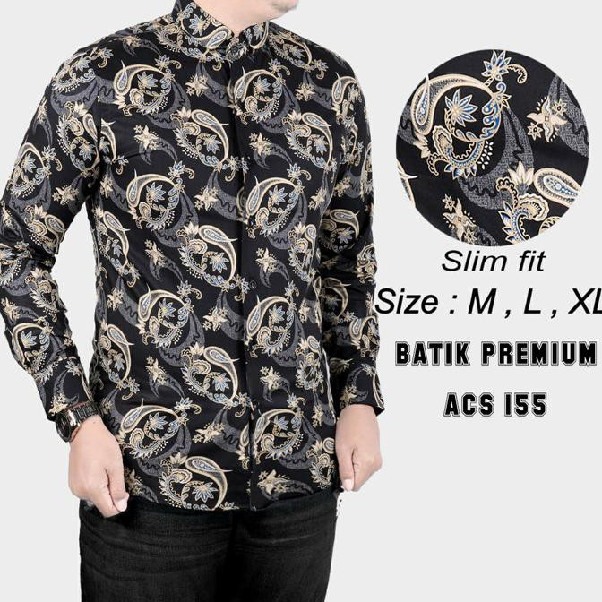 KEMEJA BATIK PRIA SLIM FIT / BAJU BATIK PRIA SLIM FIT ACS155