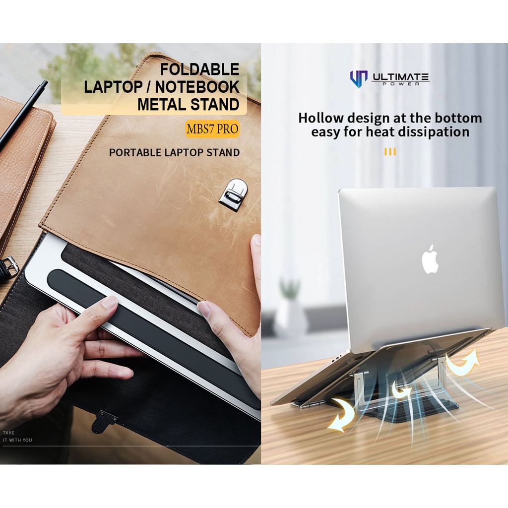Dudukan Leptop Notebook Macbook Ultimate Foldable Metal Stand MBS7 PRO