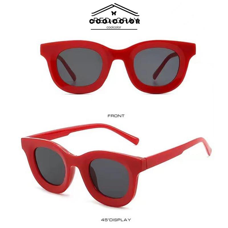 COD✨Kacamata Hitam Leopard Korea Kepribadian Cekung Bingkai Kecil Retro Fashion Bulat Sederhana Retro Sunglasses Klasik Frame Besar Kaca mata Lensa UV400 Untuk Eyeglasses Fashion Pria Wanita Import