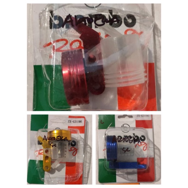 Tabung Minyak Rem Tempat Variasi Universal Merah Biru Emas Kuning Tutup Depan Atas Belakang Botol Re