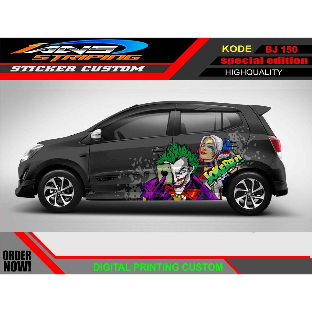 TERMURAH STICKER VARIASI MOBIL AGYA AYLA JOKER